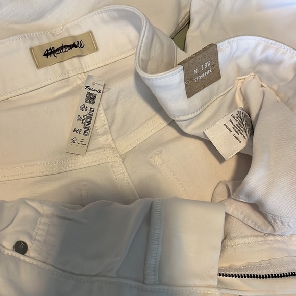 Madewell Plus Stovepipe Jeans NE624 Pure White 18W - Picture 5 of 6